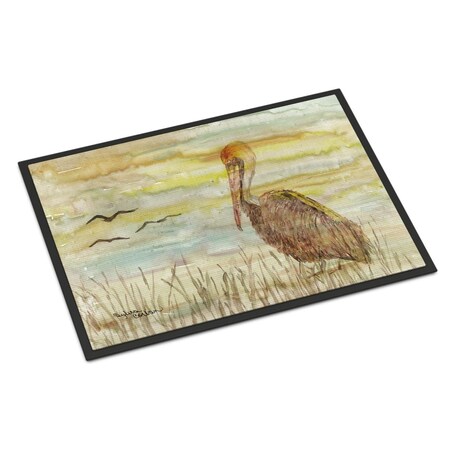 Carolines Treasures 18 x 27 in. Brown Pelican Yellow Sky Indoor or Outdoor Mat SC2025MAT